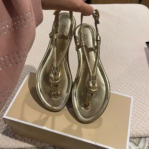 Michael Kors gold knot sandal- like new!